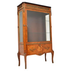Antique Swedish Inlaid Marquetry Display Cabinet