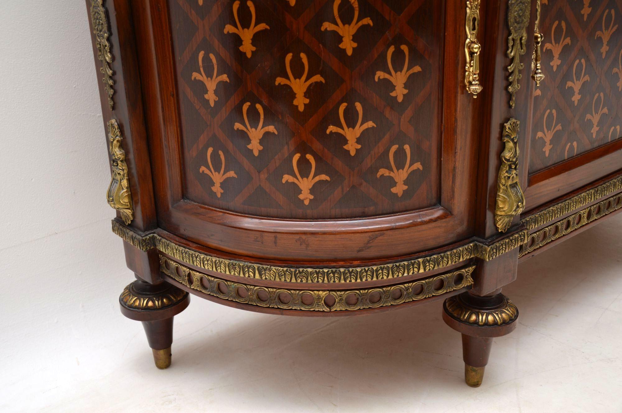 Antique Swedish Inlaid Marquetry Marble-Top Cabinet 3