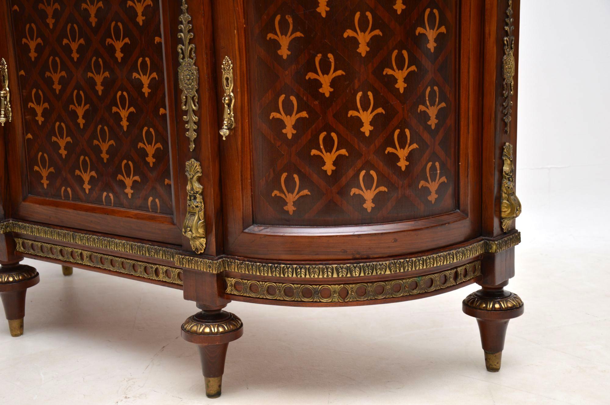 Antique Swedish Inlaid Marquetry Marble-Top Cabinet 5