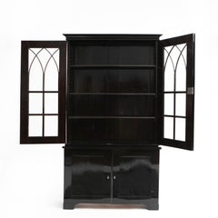 Swedish Late Empire Black-polished Birch Bookcase