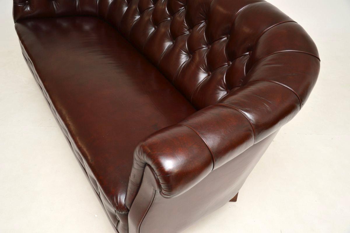 Antique Swedish Leather Sofa For Sale 6