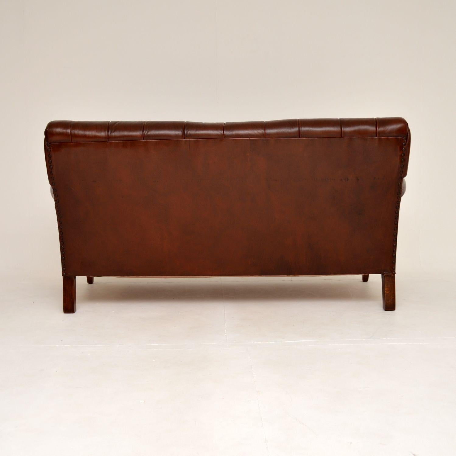Antique Swedish Leather Sofa 1
