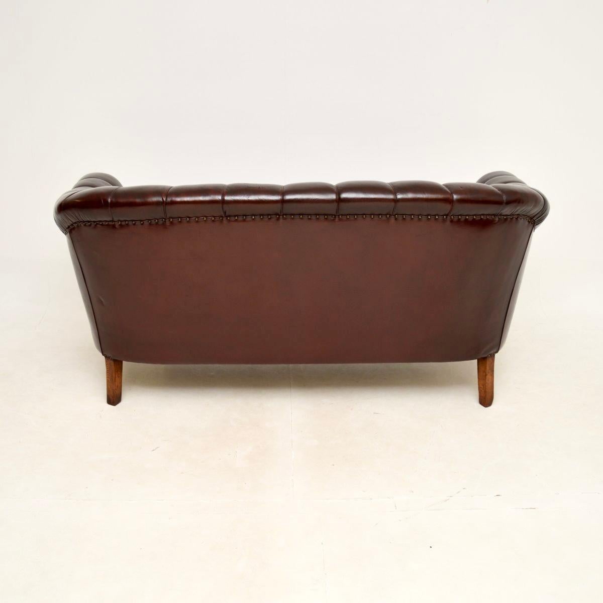 Antique Swedish Leather Sofa For Sale 1