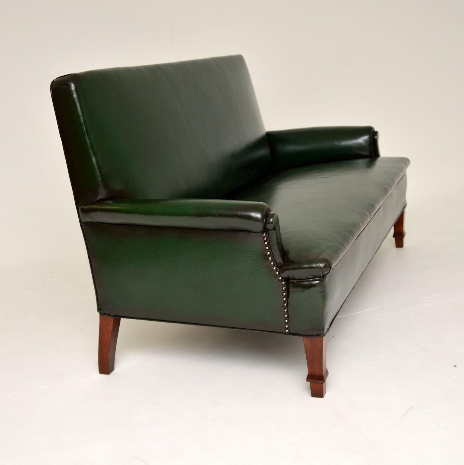 Antique Swedish Leather Sofa 5