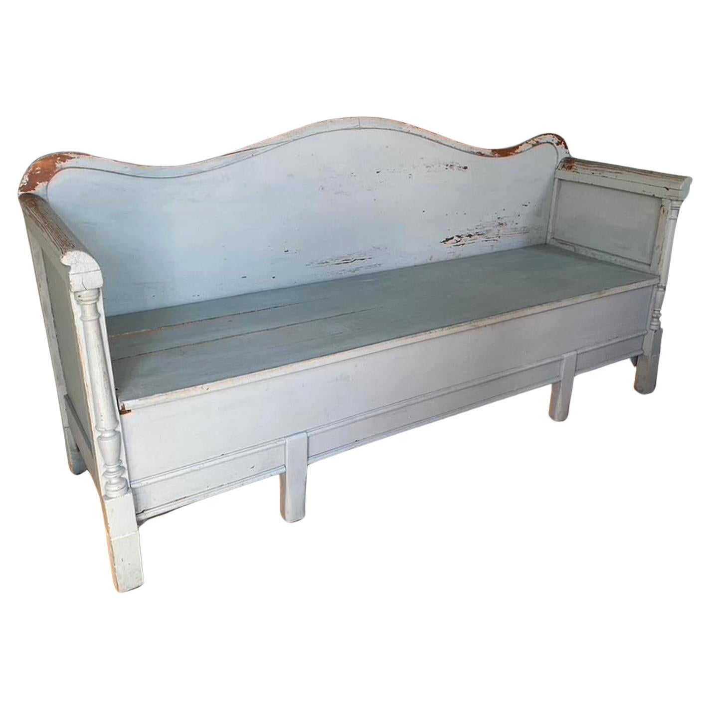 Antique Swedish Lift Top "Kökssoffa" Bench For Sale