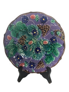 Antique Swedish Majolica Plate, circa 1880 Signed Rörstrand