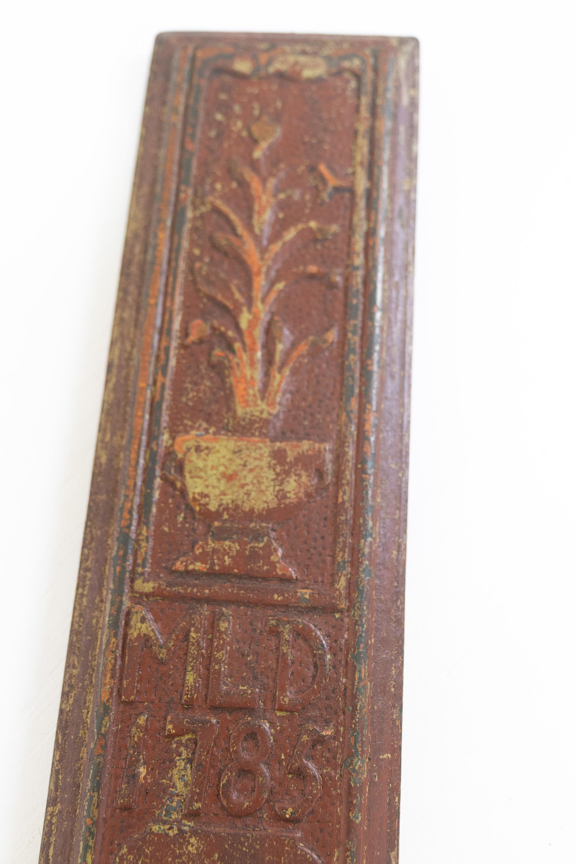 Ancien jeton d'amour suédois avec sculptures datant de 1785. État moyen - En vente à Asaa, DK