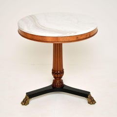 Antique Swedish Marble Top Occasional Table