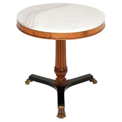 Antique Swedish Marble Top Occasional Table