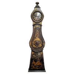 Antique Swedish Mora Clock, Chinoiserie Hand-Painted, Circa 1810-1850