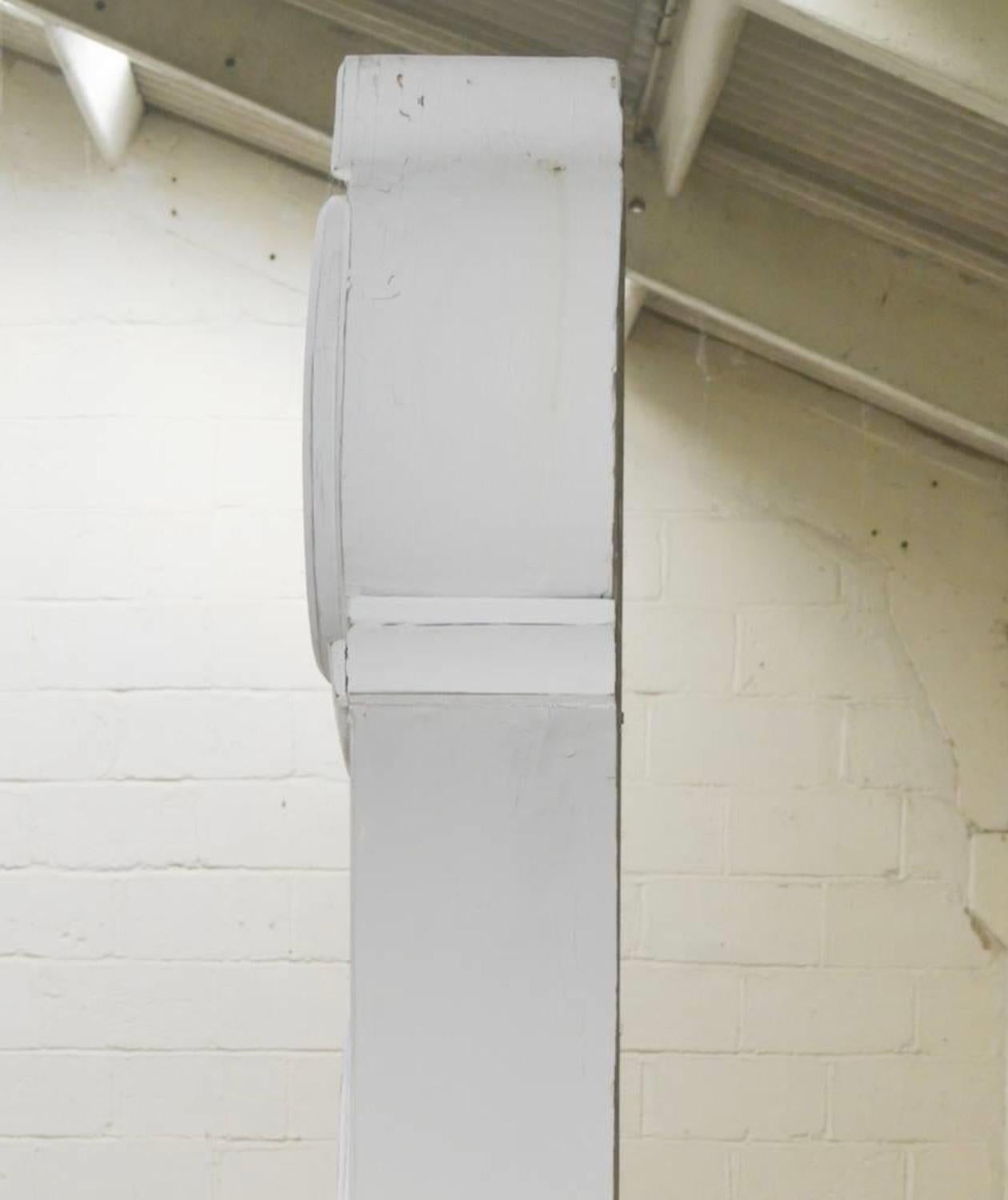 Early Victorian Antique Swedish Mora Clock Early 1800s Single Hand Grey White 212cm Gustavian For Sale