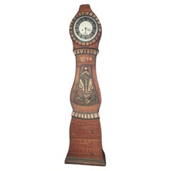 Reloj sueco antiguo de Mora Clocks, acabado imitación madera, circa 1844, 200 cm
