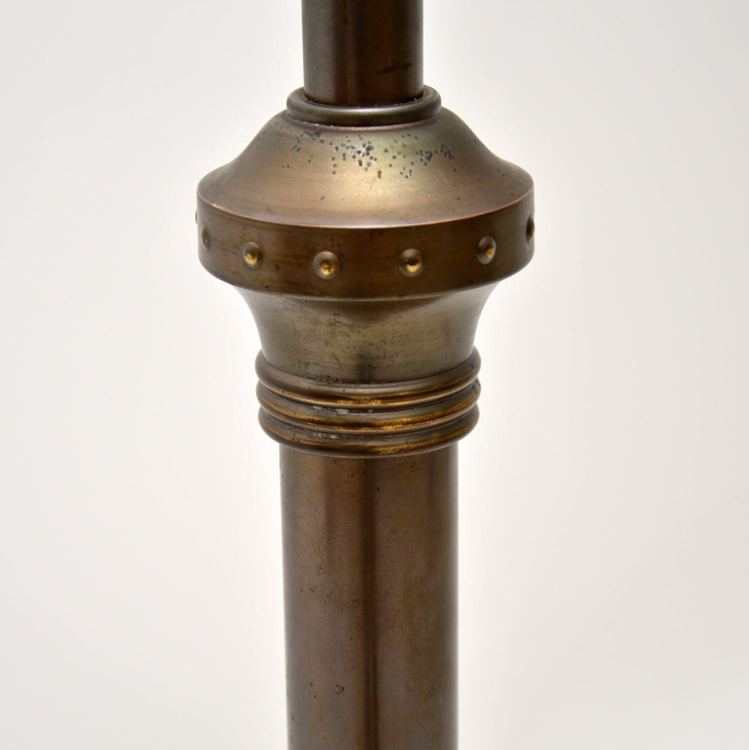 Brass Antique Swedish Neoclassical Floor Lamp For Sale
