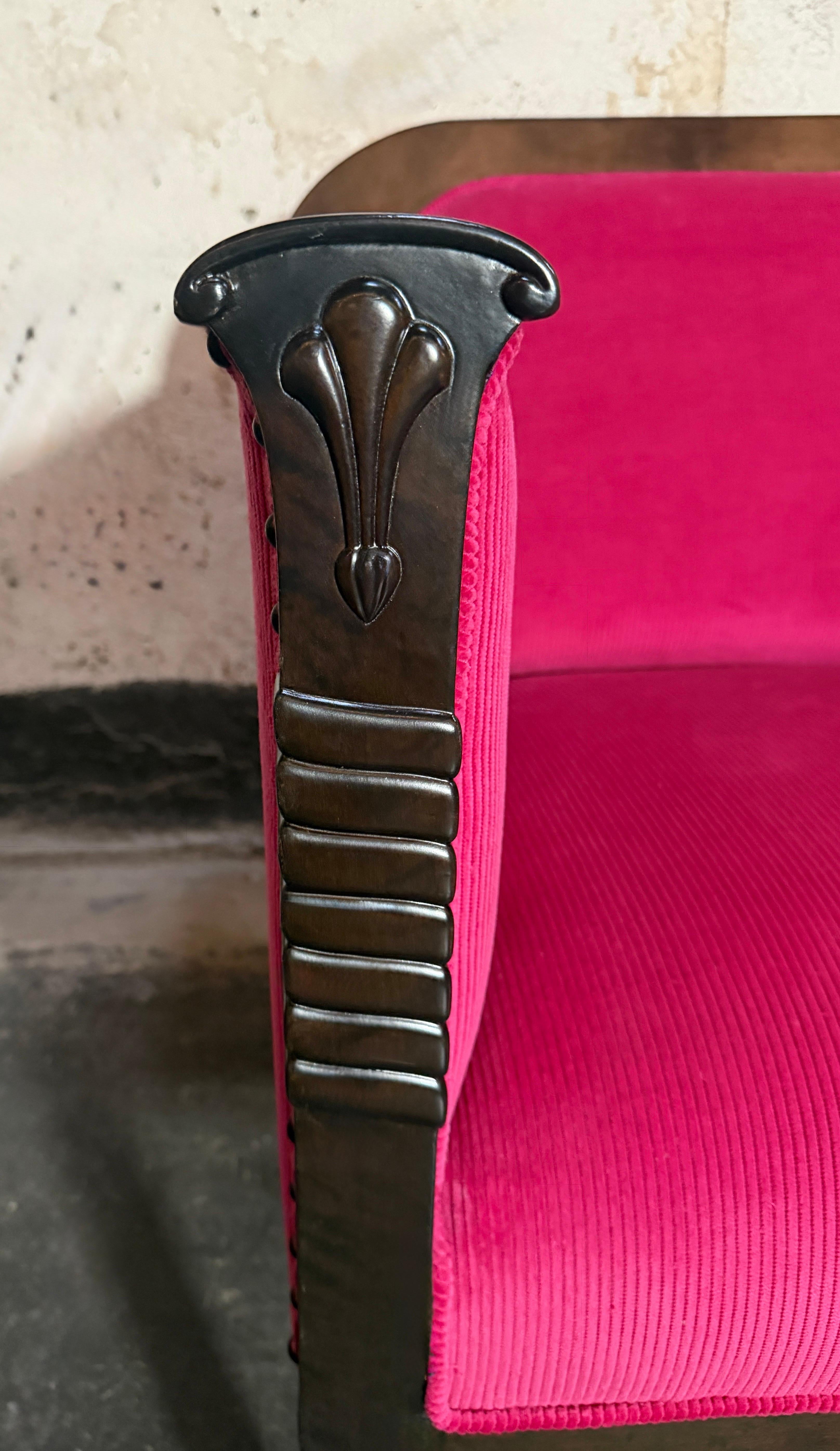 Antiker schwedischer Loungesessel im neoklassizistischen Stil um 1910 - vollständig restauriert (Stoff) im Angebot