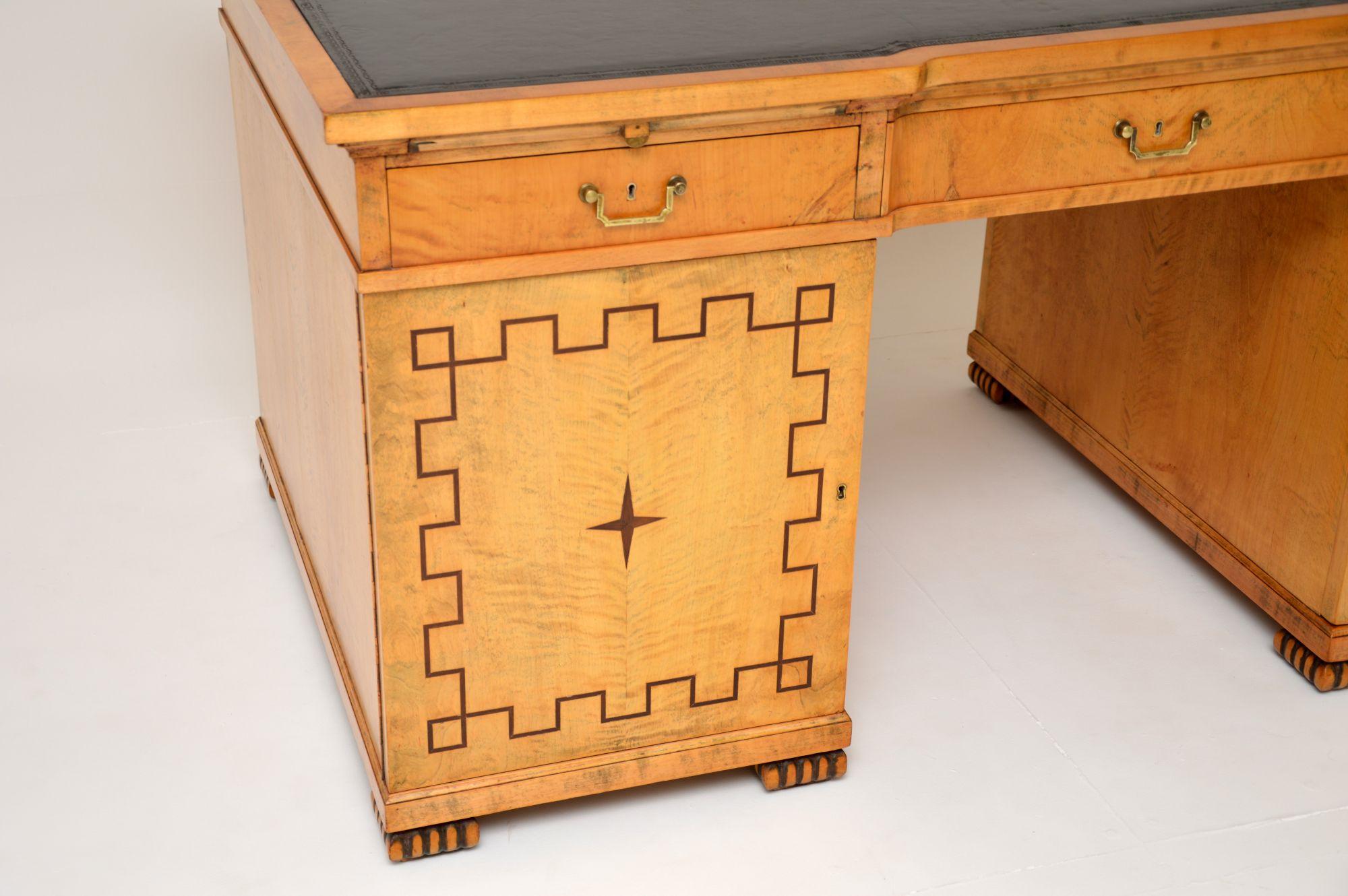 Antique Swedish Neoclassical Satin Birch Desk For Sale 7