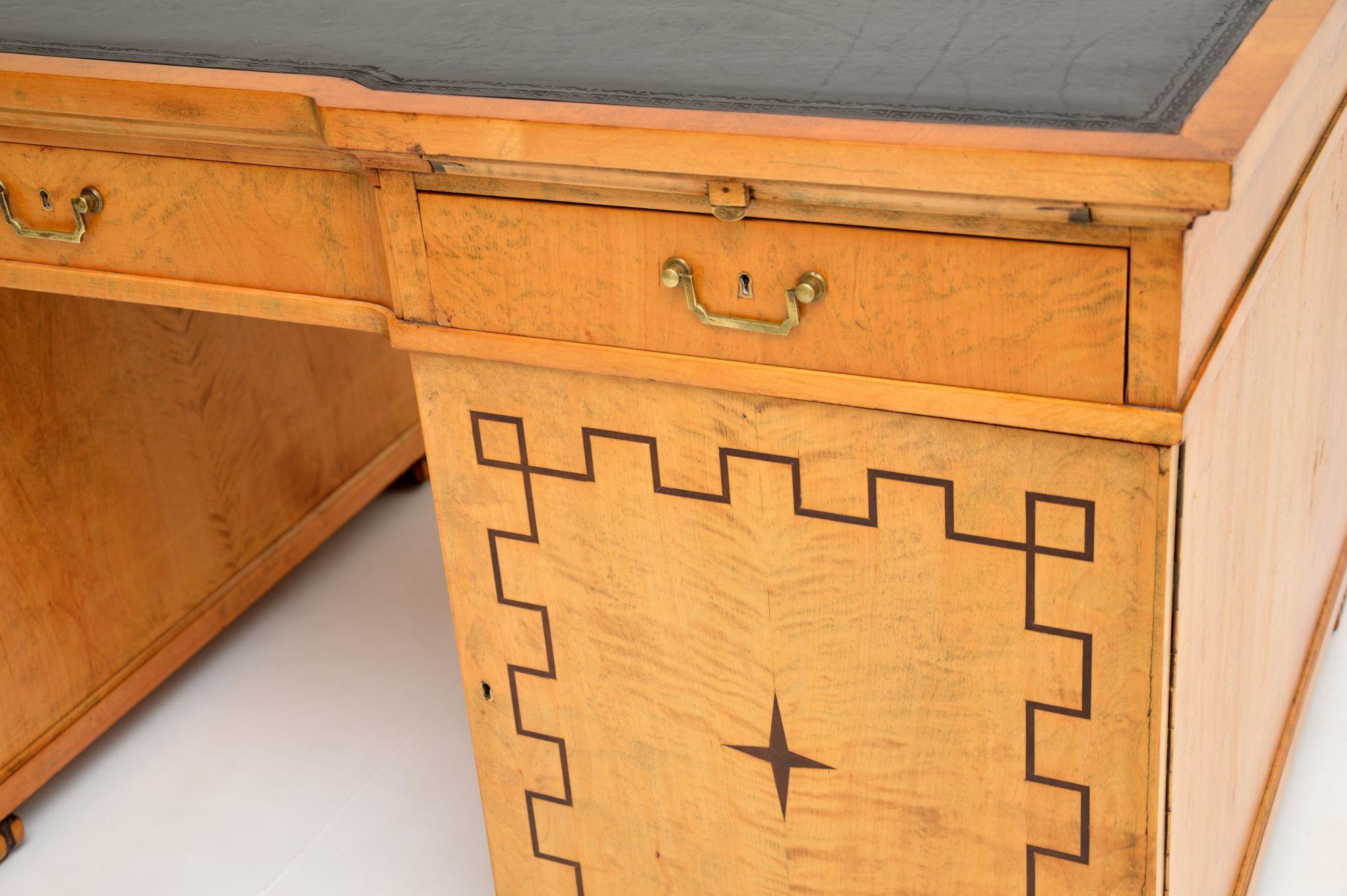 Antique Swedish Neoclassical Satin Birch Desk For Sale 8