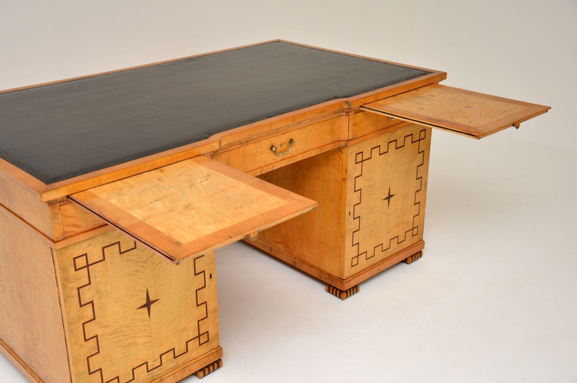 Antique Swedish Neoclassical Satin Birch Desk For Sale 2