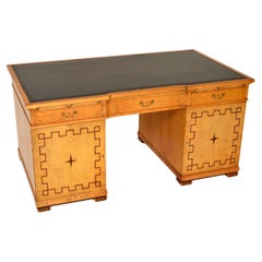 Antique Swedish Neoclassical Satin Birch Desk