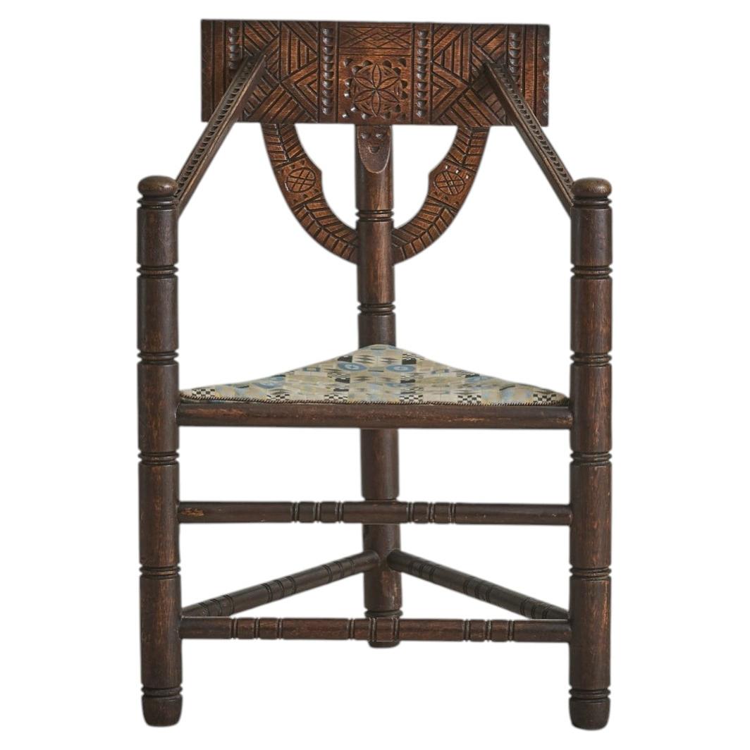 Silla de esquina antigua de roble sueco - 2 disponibles