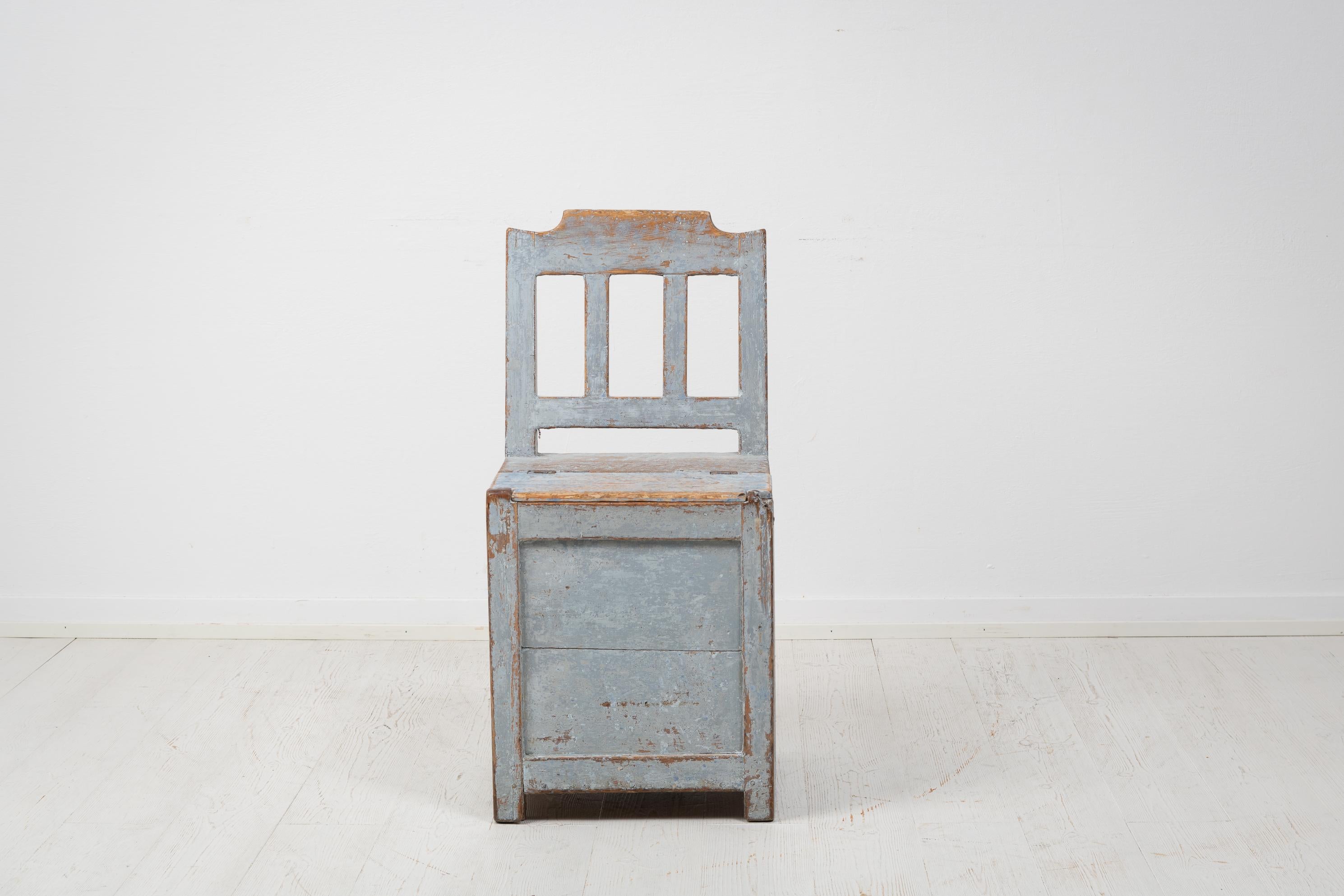 Antique Swedish Original Folk Art Chair In Good Condition For Sale In Kramfors, SE