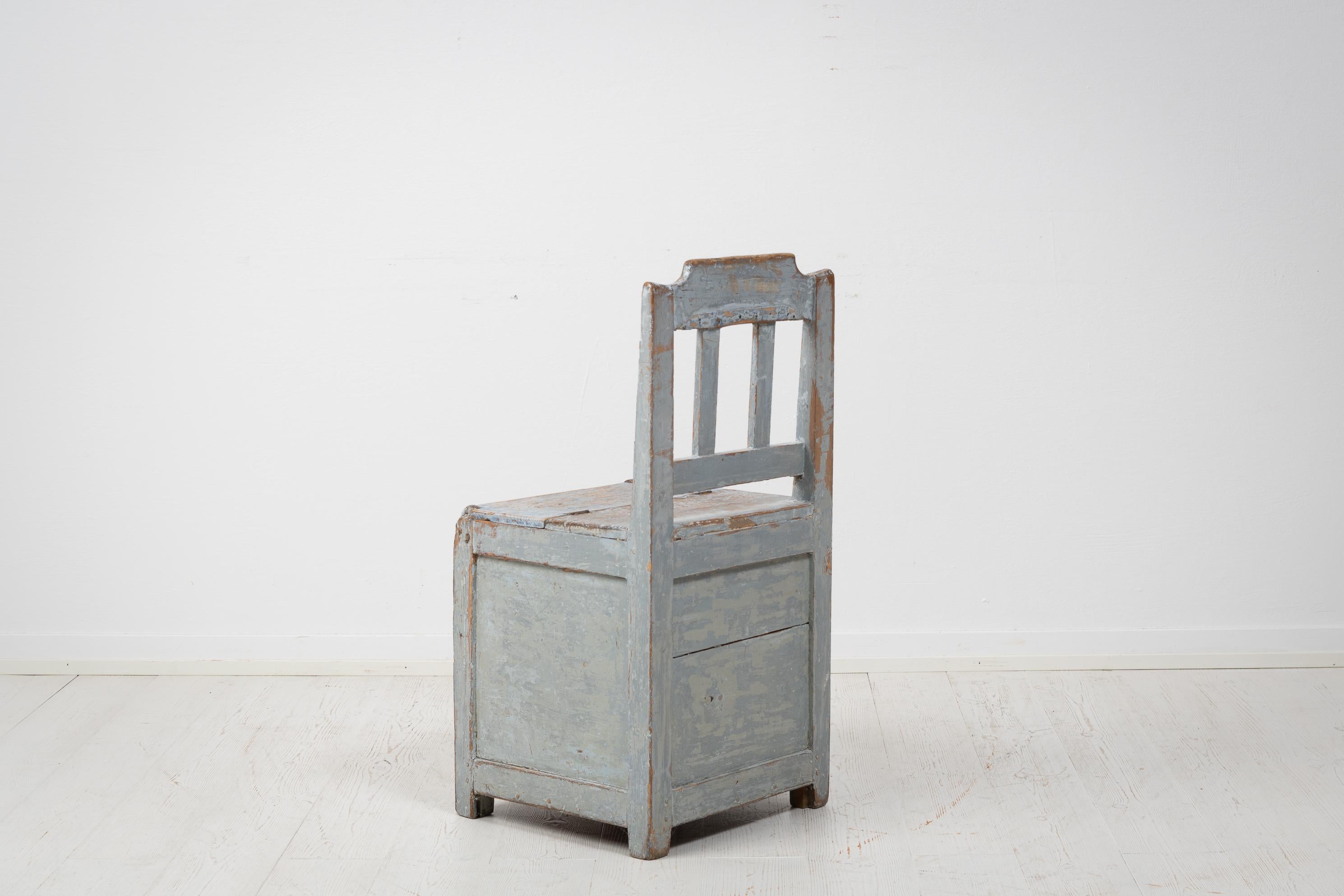 Pine Antique Swedish Original Folk Art Chair For Sale
