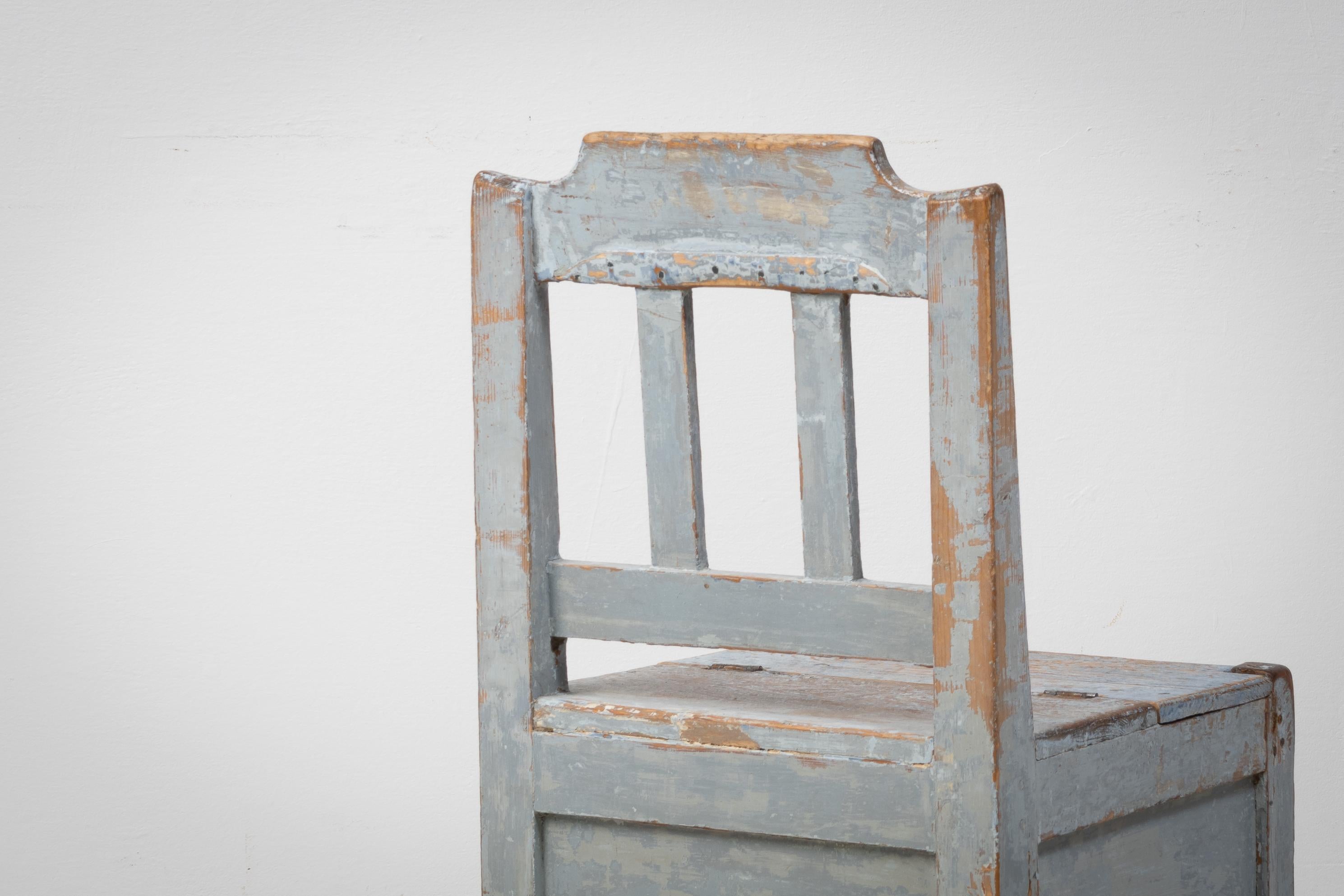 Antique Swedish Original Folk Art Chair For Sale 3