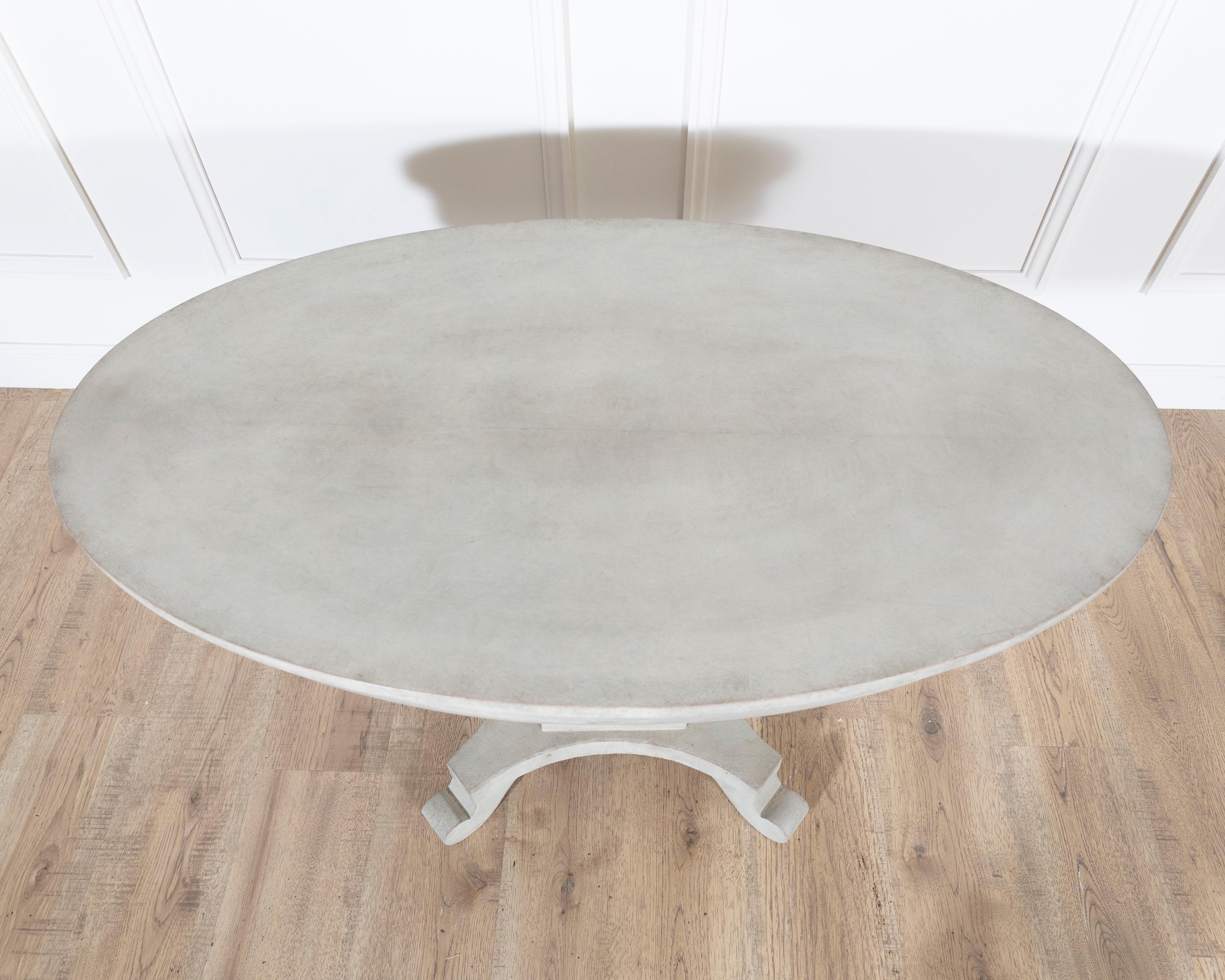 20th Century Antique Swedish Oval Painted Center Table, circa 1900–1910 For Sale