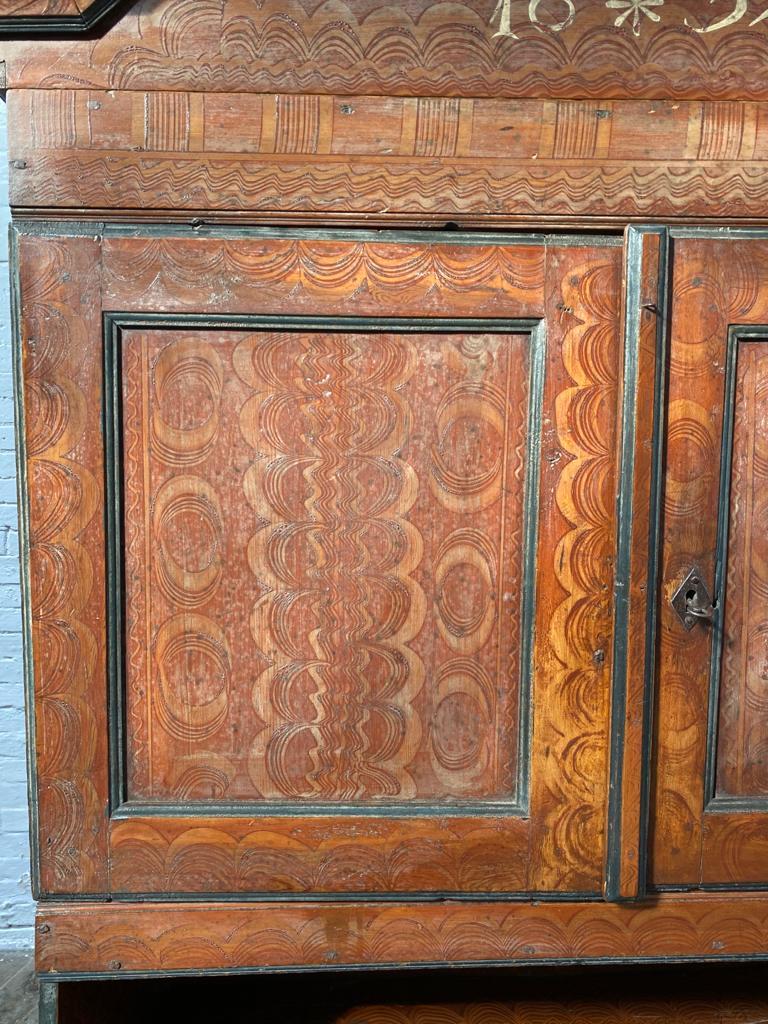 Antique Swedish Hand Painted Marriage Cupboard 5