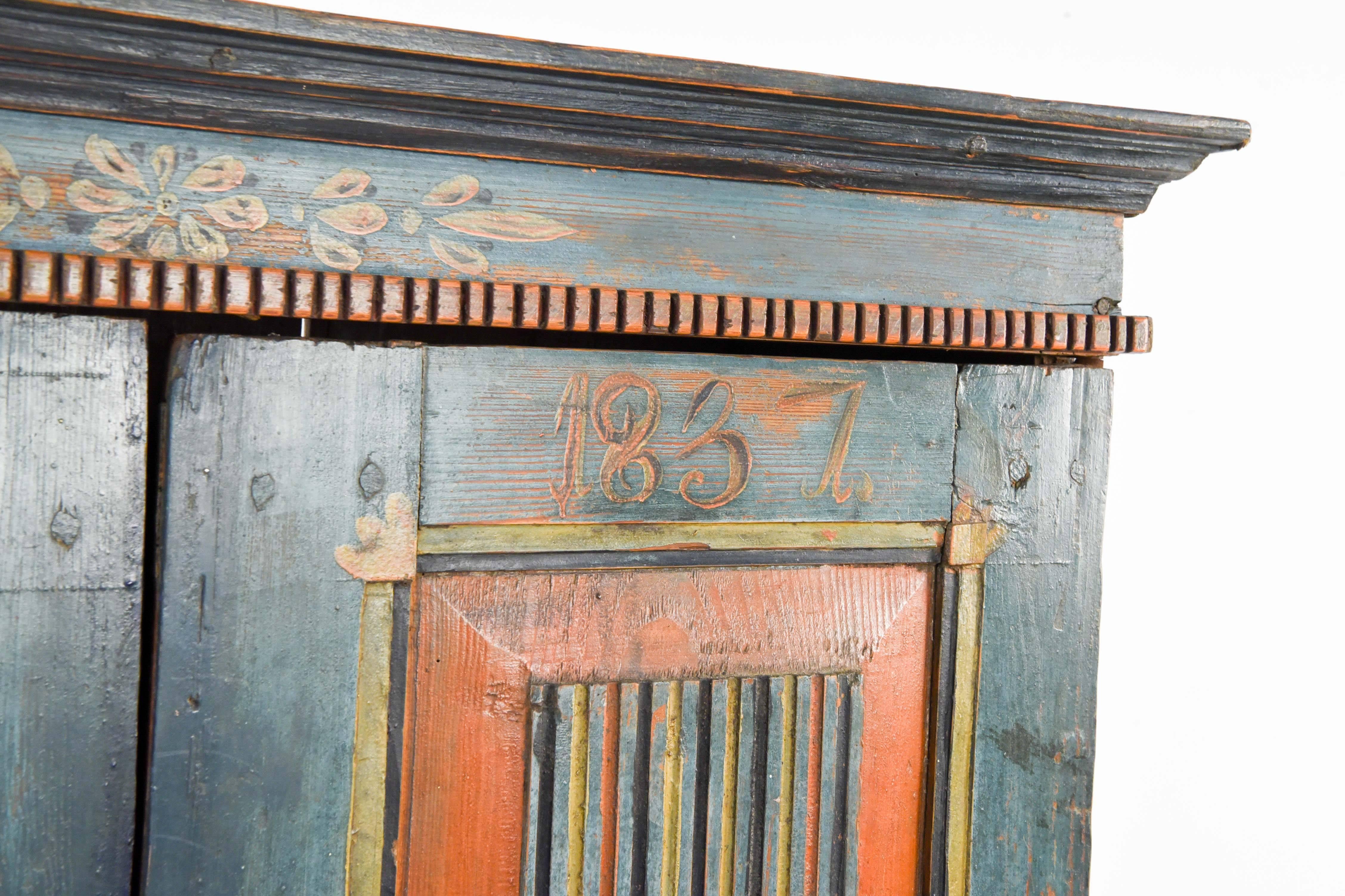 Antique Swedish Painted Cupboard, circa 1837 5