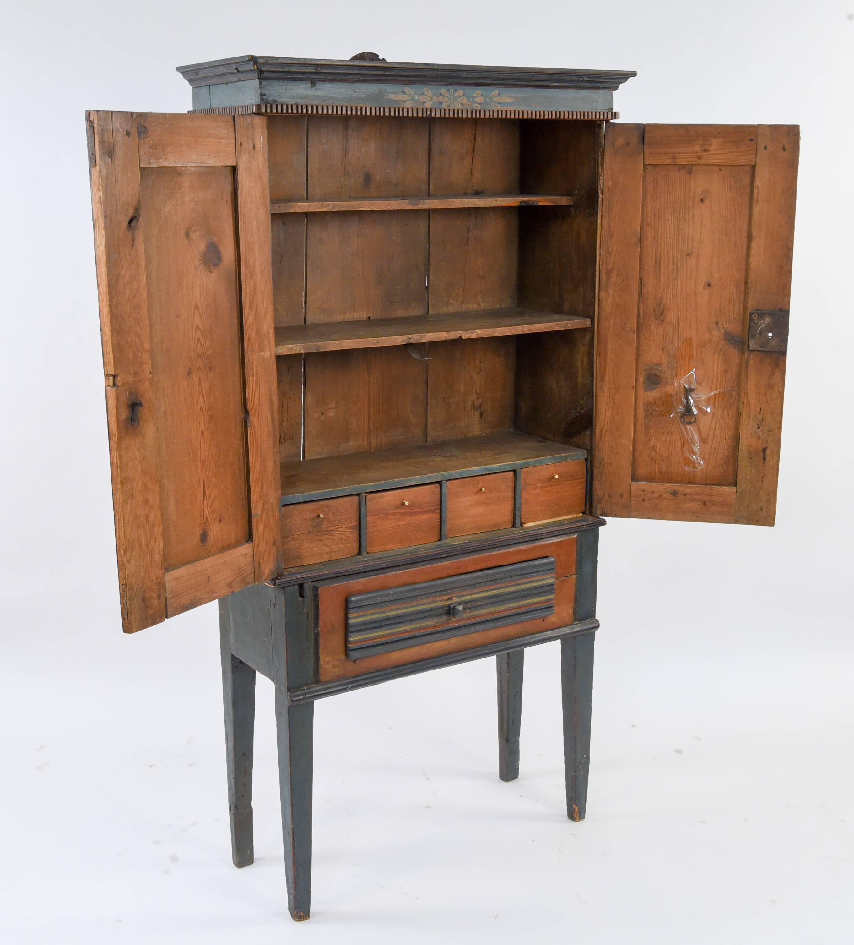 Antique Swedish Painted Cupboard, circa 1837 7