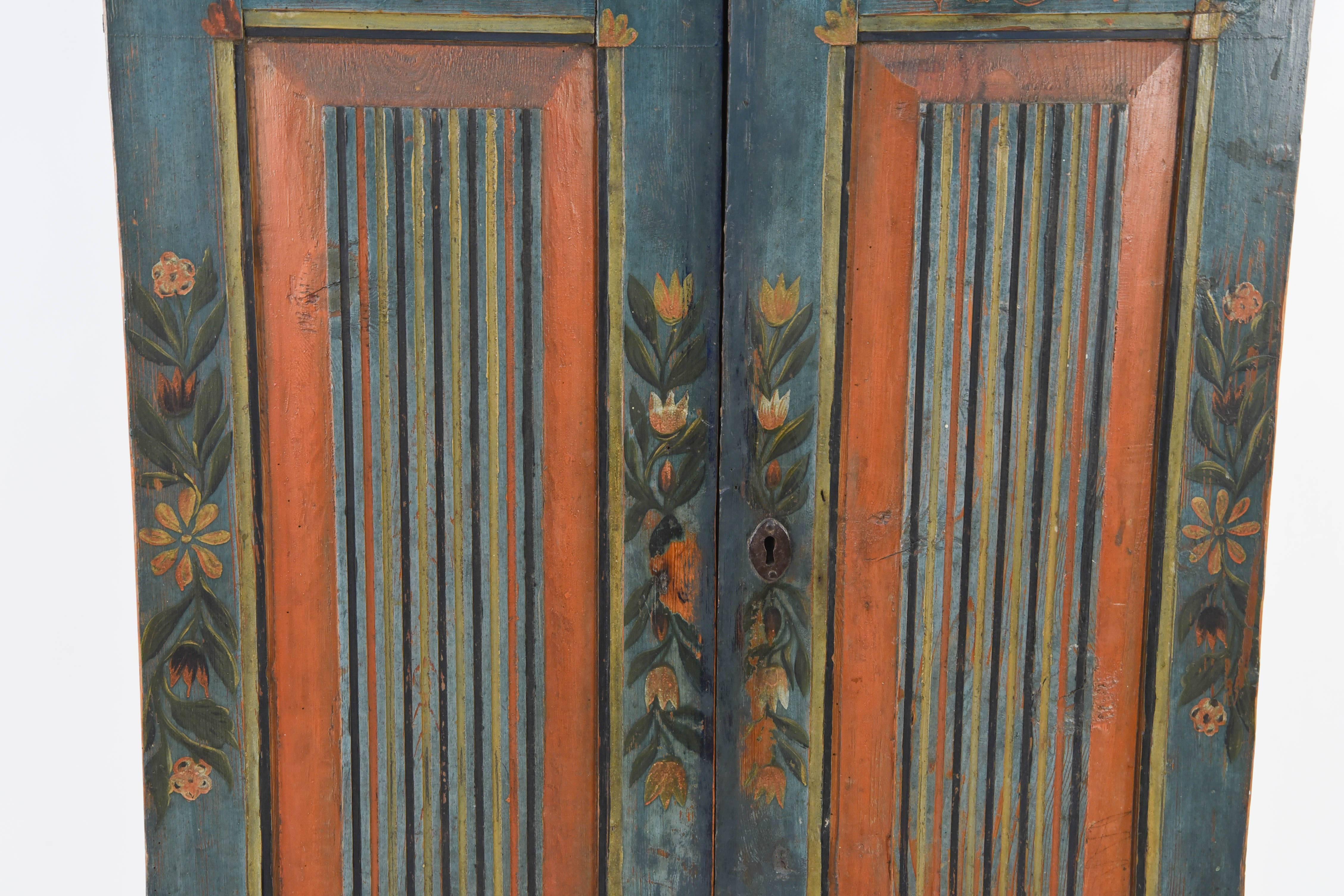 Country Antique Swedish Painted Cupboard, circa 1837