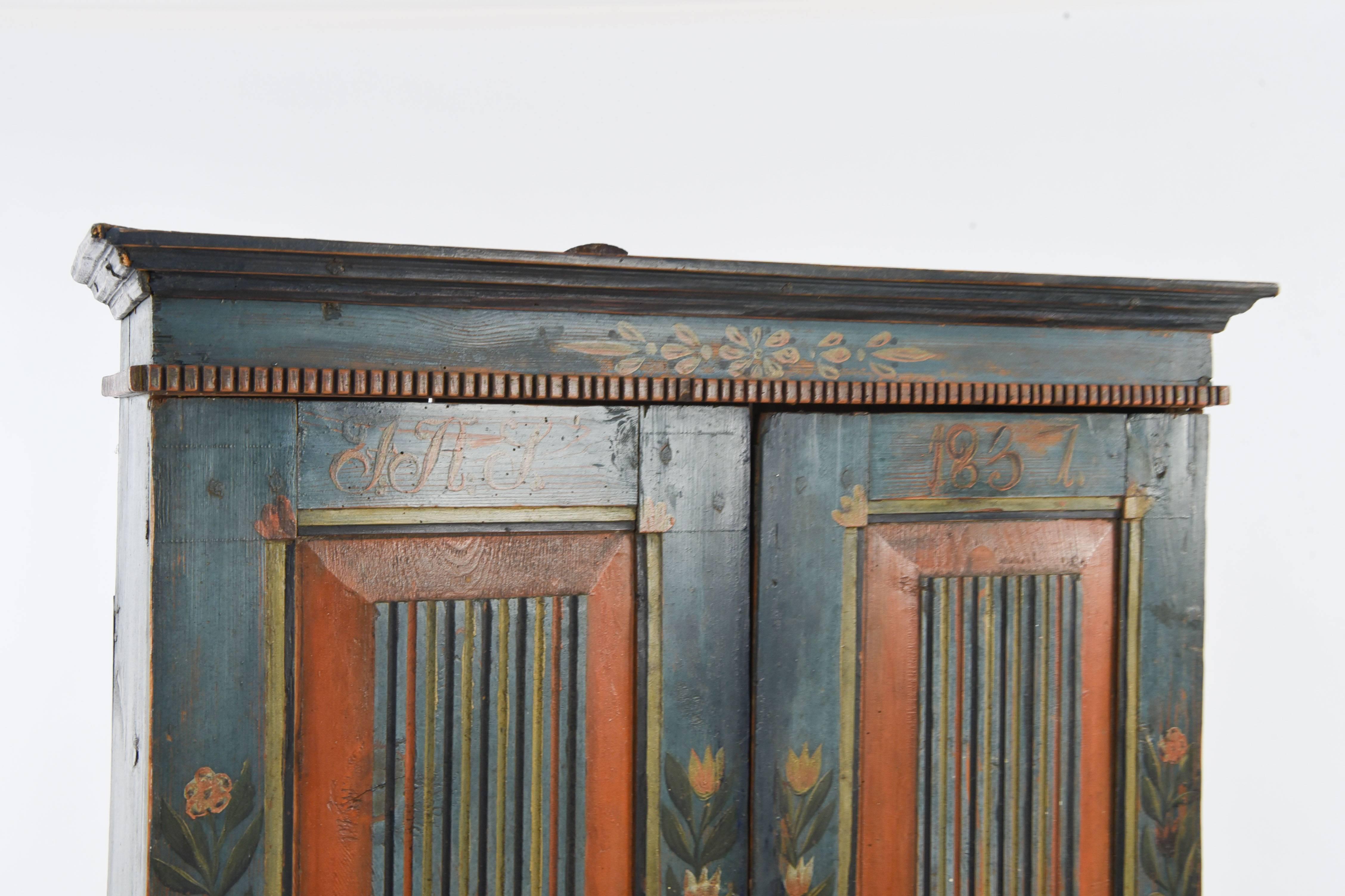 Antique Swedish Painted Cupboard, circa 1837 4