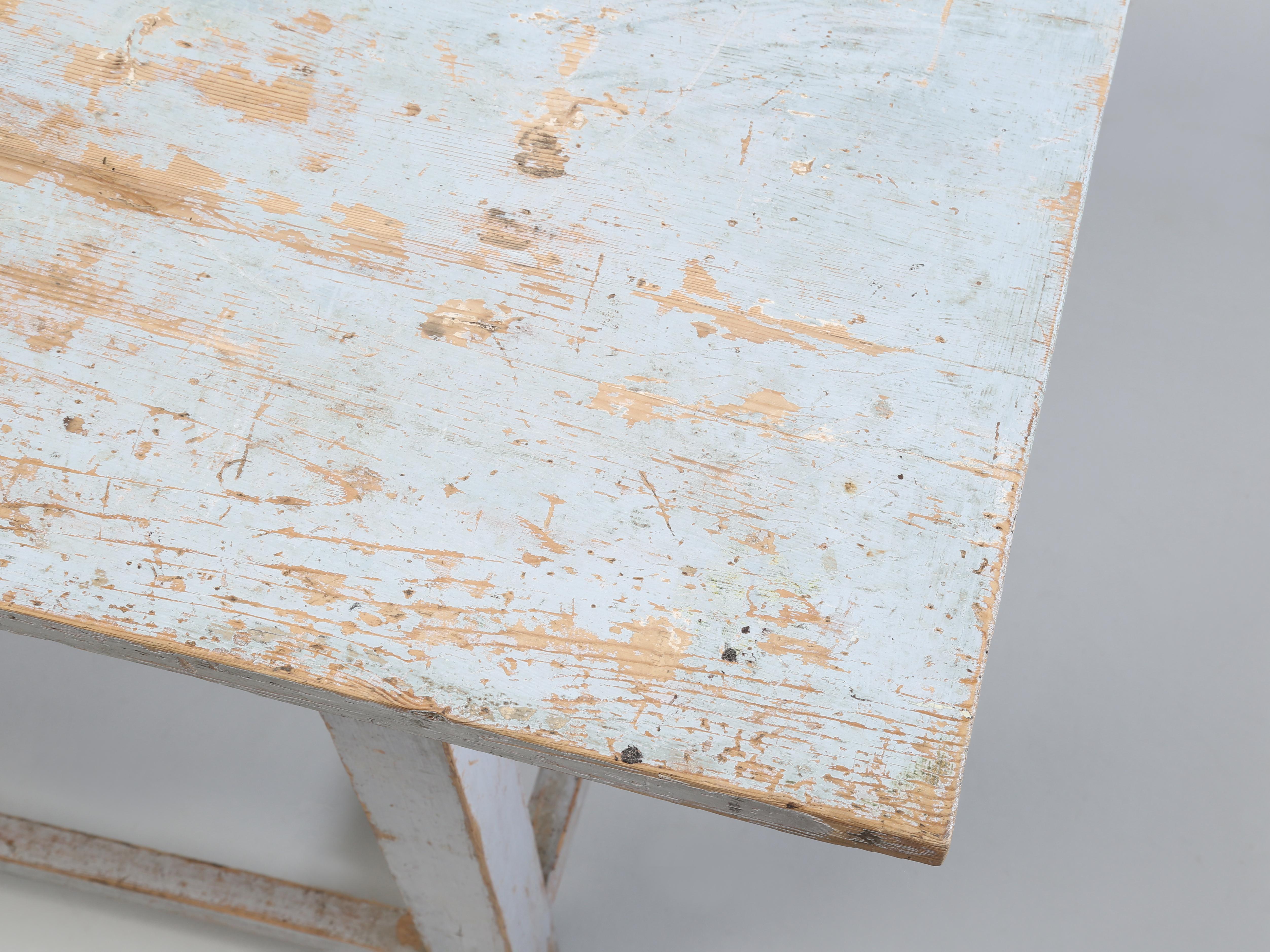 Country Antique Swedish Painted Table That Would Make for a Great Looking Kitchen Island For Sale