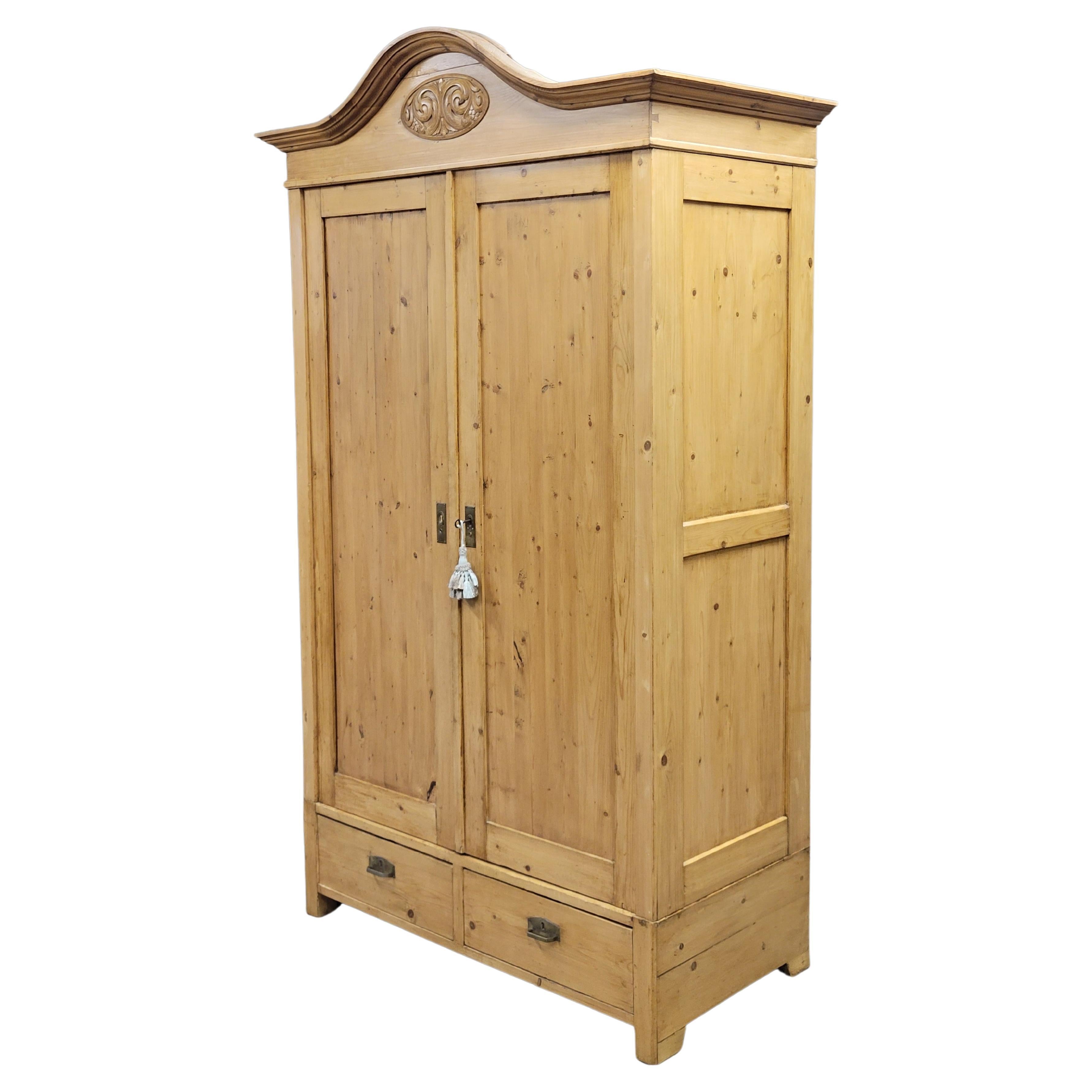 Antique Swedish Pine Armoire For Sale