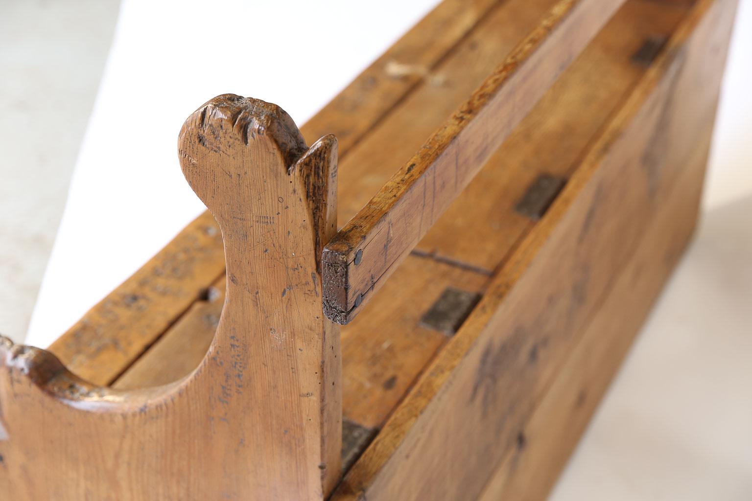 Antique Swedish Pine Bench 4