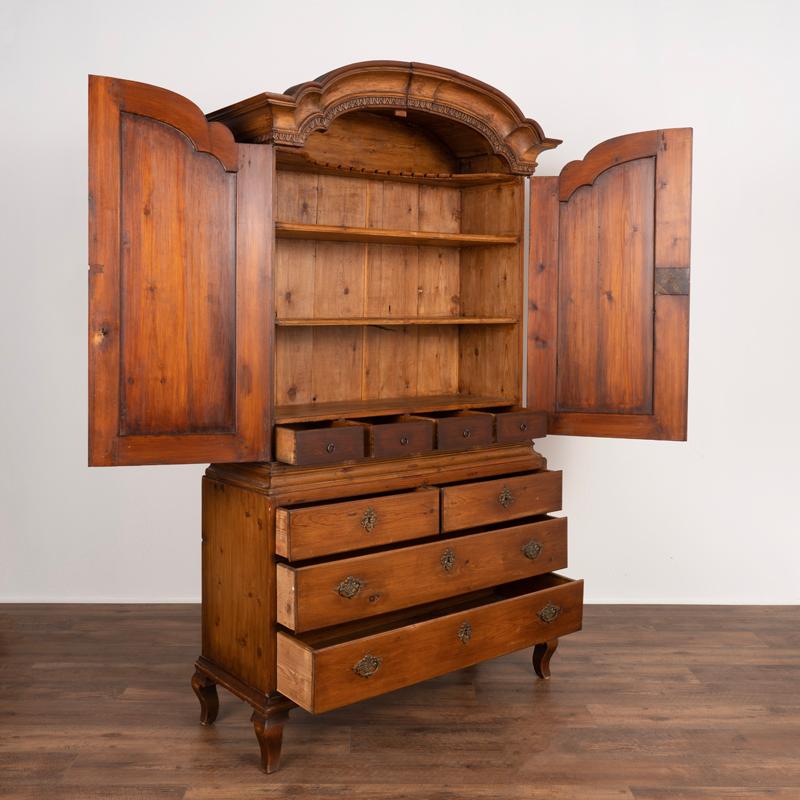 Antique Swedish Pine Cabinet Cupboard from Early 1800's In Good Condition For Sale In Round Top, TX