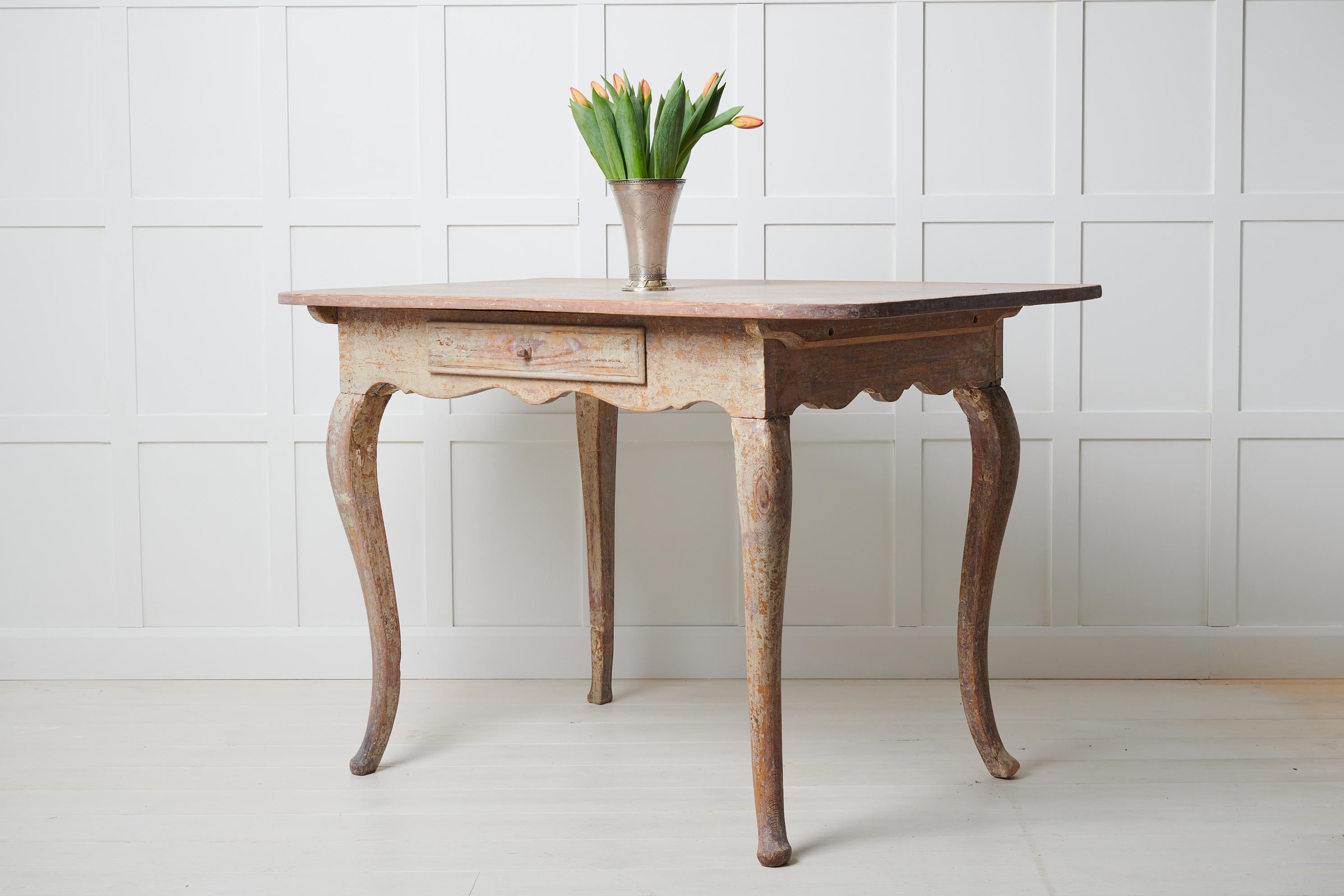 Hand-Crafted Antique Swedish Pine Country Rococo Desk