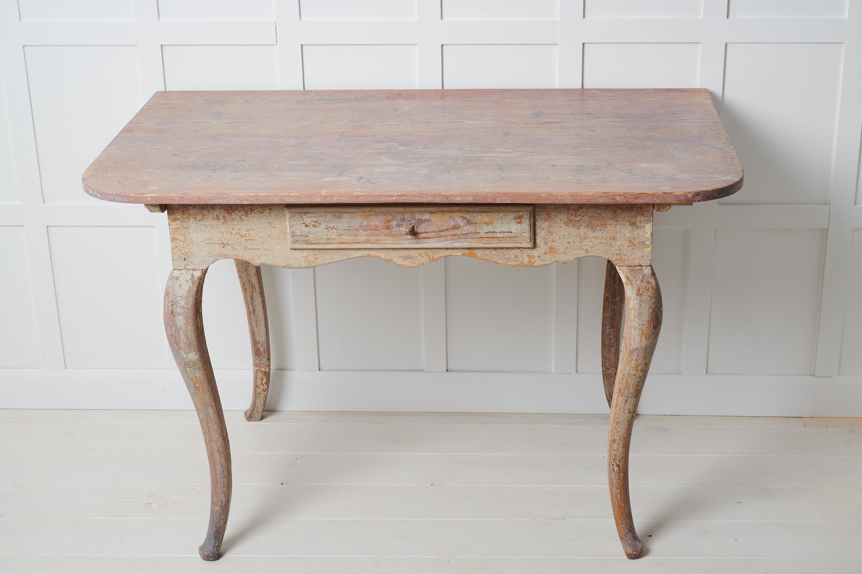 Antique Swedish Pine Country Rococo Desk 3