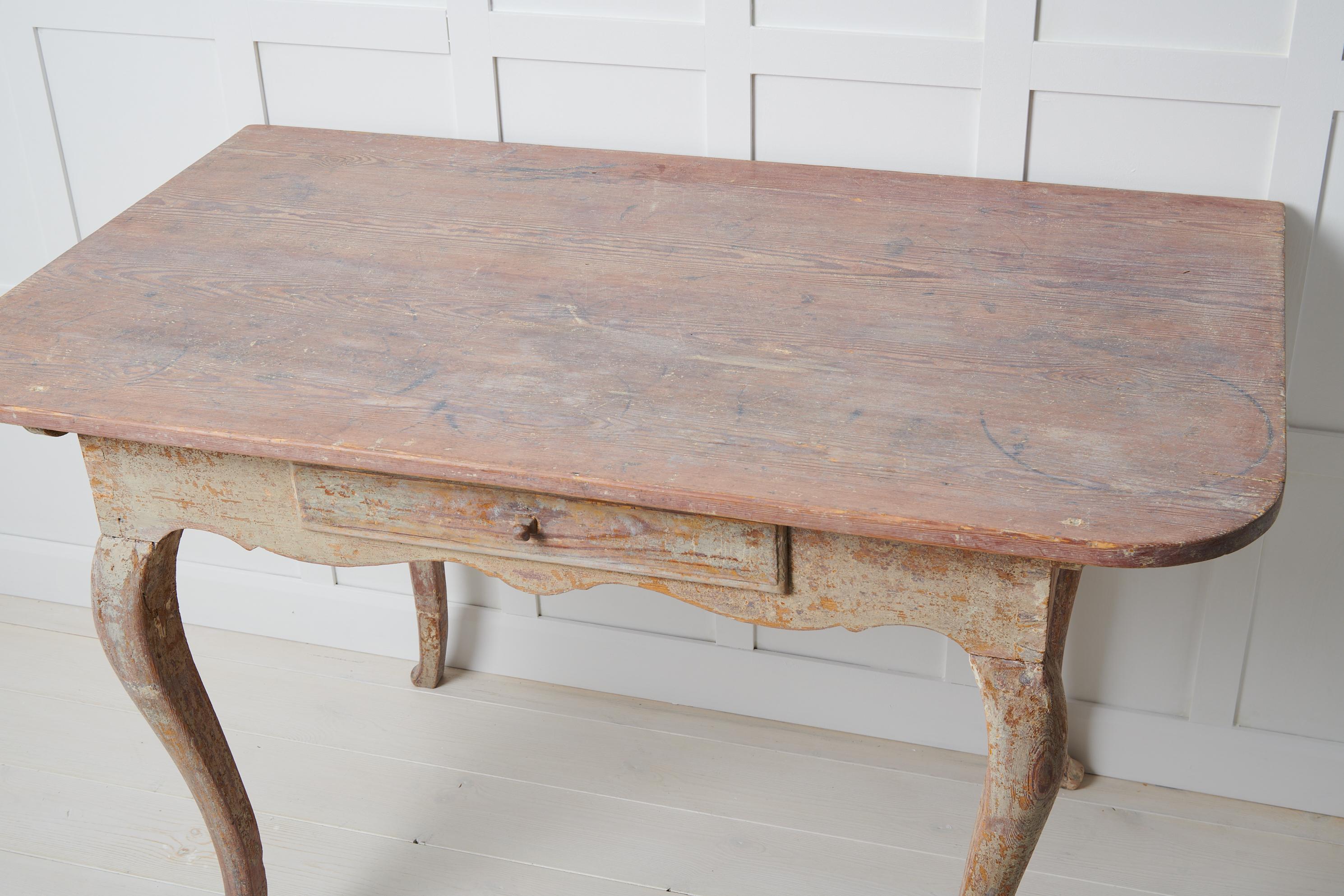 Antique Swedish Pine Country Rococo Desk 4
