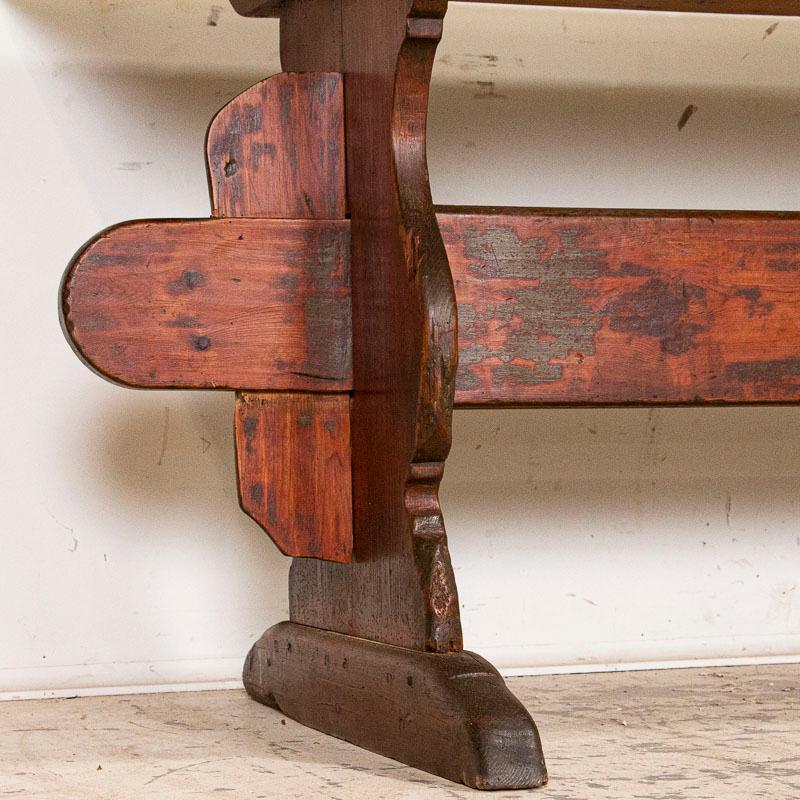 19th Century Antique Swedish Pine Farm Table Trestle Table