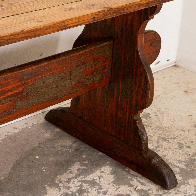 Antique Swedish Pine Farm Table Trestle Table 3
