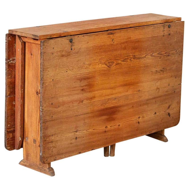 Antique Swedish Pine Gate Leg Drop-Leaf Table at 1stDibs