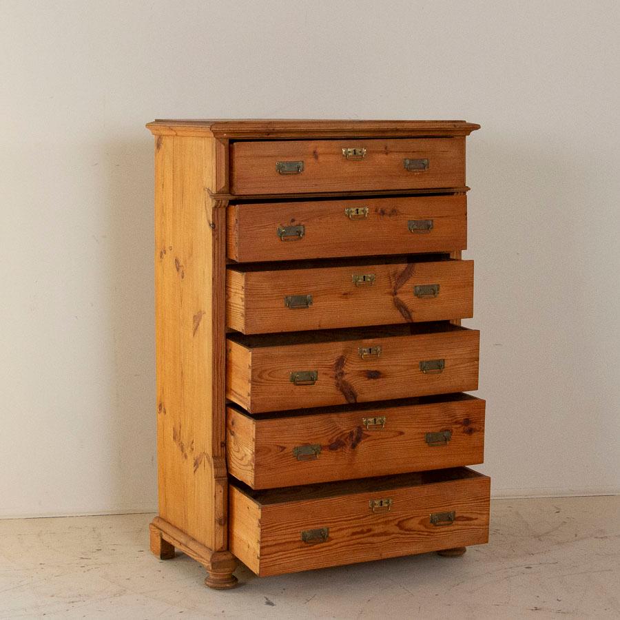 Antique Swedish Pine Tall Boy Chest Of Drawers At 1stdibs