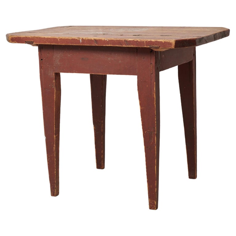 Antique Swedish Primitive Folk Art Table For Sale at 1stDibs
