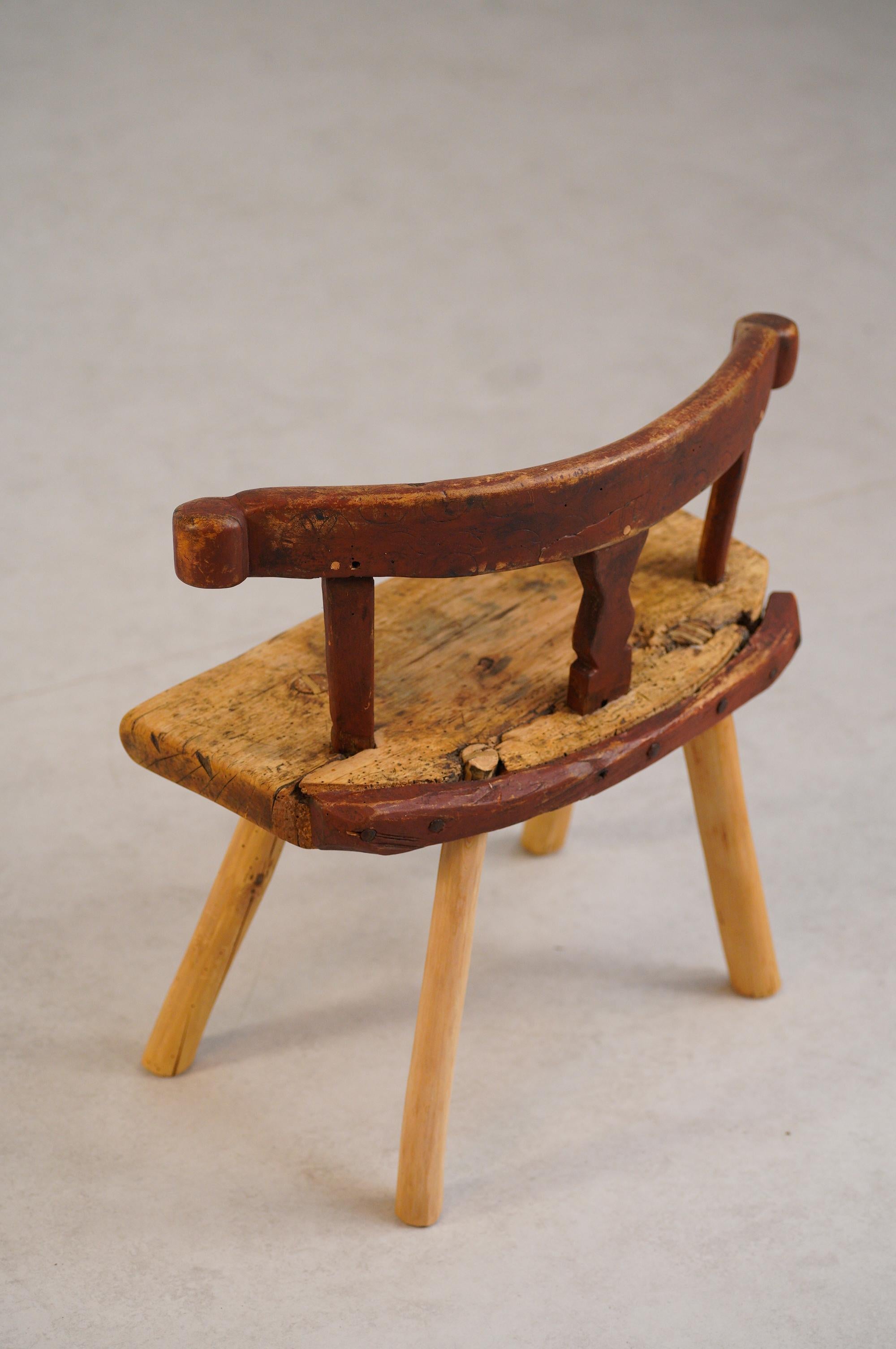 Tabouret de dé Milking suédois primitif ancien État moyen - En vente à BRIGHTON, AU