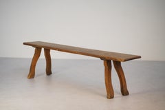 Antike schwedische Bank aus Kiefernholz - frühes 19. Jahrhundert 'Allmoge' Folk Design