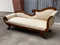 Antique Swedish Regency Mahogany Chaise Lounge Sofa, Early 19th Century