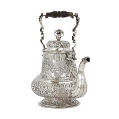 Antique Swedish Repoussé and Engraved Silver Teapot