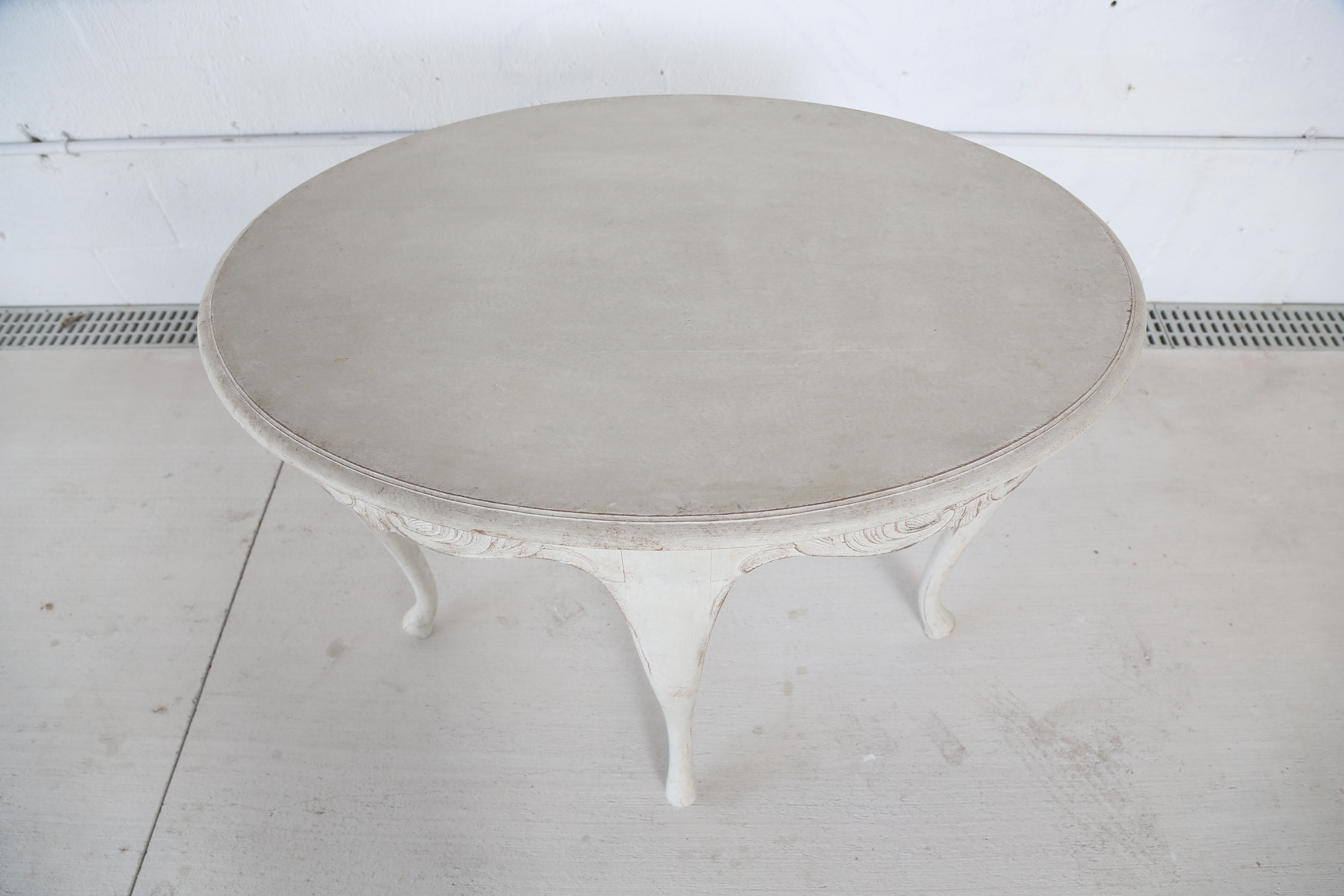 Antique Swedish Rococo Style Painted Oval Table 19th Century For Sale 1