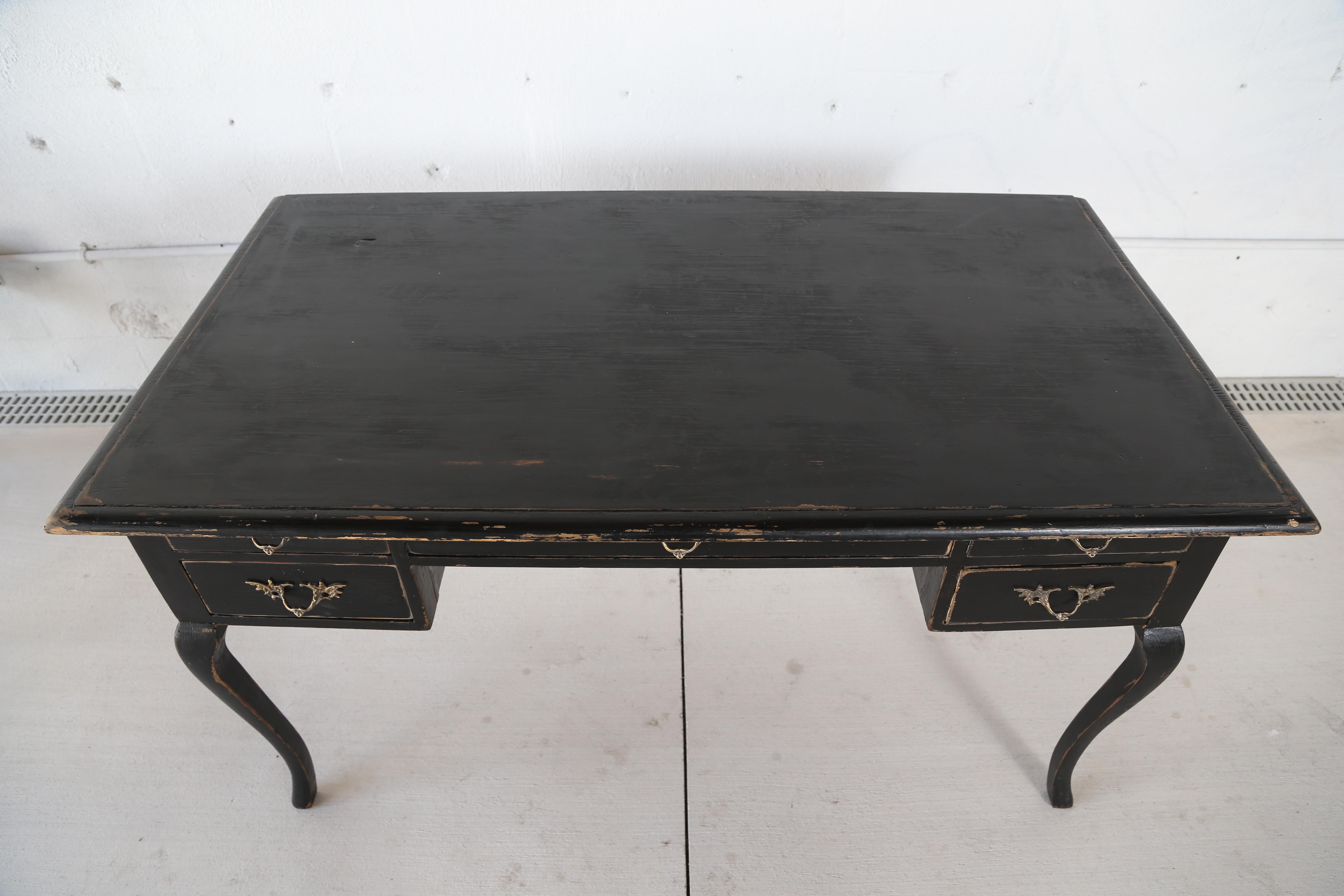 Wood Antique Swedish Rococo Style Writing Desk  Early 20th Century For Sale